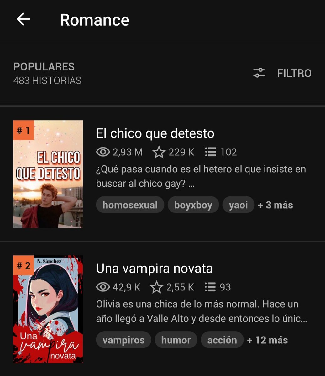 NSanchez_e's tweet photo. Pero ¿y estooo? #2 en Romance 😍😍😍😍
¡Mil gracias a quienes os estáis pasando por ella! 
Si aún no la habéis leído "Una vampira novata" está completa en Wattpad. 
https://t.co/2lExMGBh6h #vampiros #novelajuvenil #romance https://t.co/NnvWjQkos2