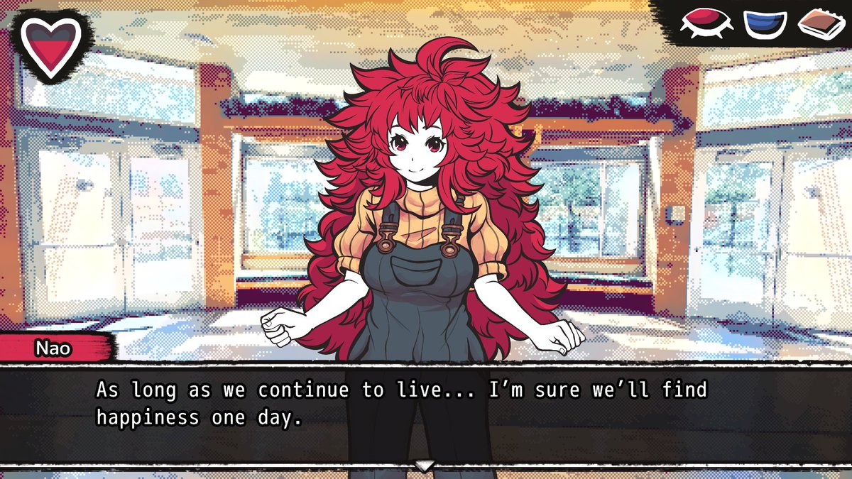 HerTurntoThrive's tweet image. For Nao&apos;s birthday, we wanted to show some of what the UI, backgrounds, and character sprites will look like during gameplay! #yttd #キミガシネ