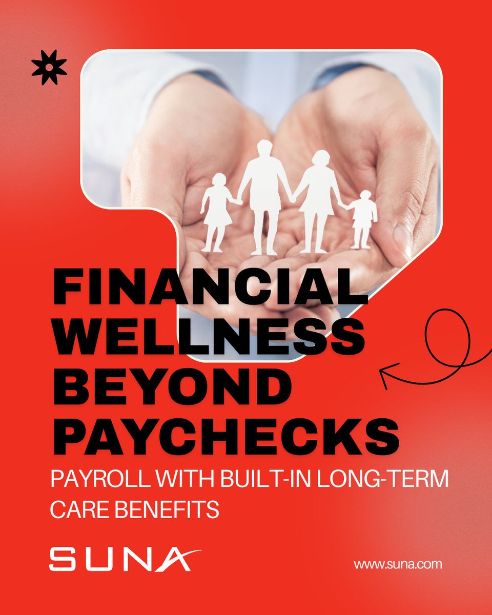 SunaSolutions's tweet image. Suna integrates long-term care💝 benefits within payroll services, making it easy for employers to provide financial security and peace of mind for their workforce.

#PayrollSolutions #EmployeeWellbeing #LongTermCareBenefits #SunaSolutions #FutureOfWork