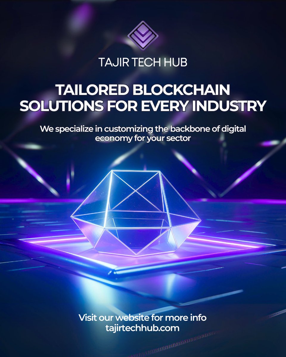 TajirTechHub's tweet image. Blockchain is more than crypto it’s the backbone of the digital economy.
At Tajir Tech Hub, we customize solutions for every sector.
👉 Learn more: tajirtechhub.com
#BlockchainSolutions #BeyondCrypto #IndustryInnovation #Web3 #TajirTechHub
