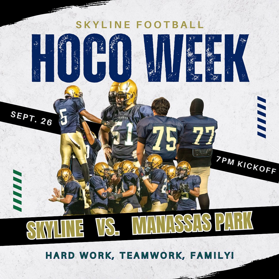 Skyline High School Football (@shshawksfootbal) on Twitter photo HOCO GAME THIS FRIDAY! Your Hawks take on Manassas Park this Friday, kickoff at 7 PM. Hawk Flock can’t wait to see you there! Bring the noise!
<a href="/SkyHawksAthl/">Skyline Hawks</a> HOCO GAME THIS FRIDAY! Your Hawks take on Manassas Park this Friday, kickoff at 7 PM. Hawk Flock can’t wait to see you there! Bring the noise!
<a href="/SkyHawksAthl/">Skyline Hawks</a>