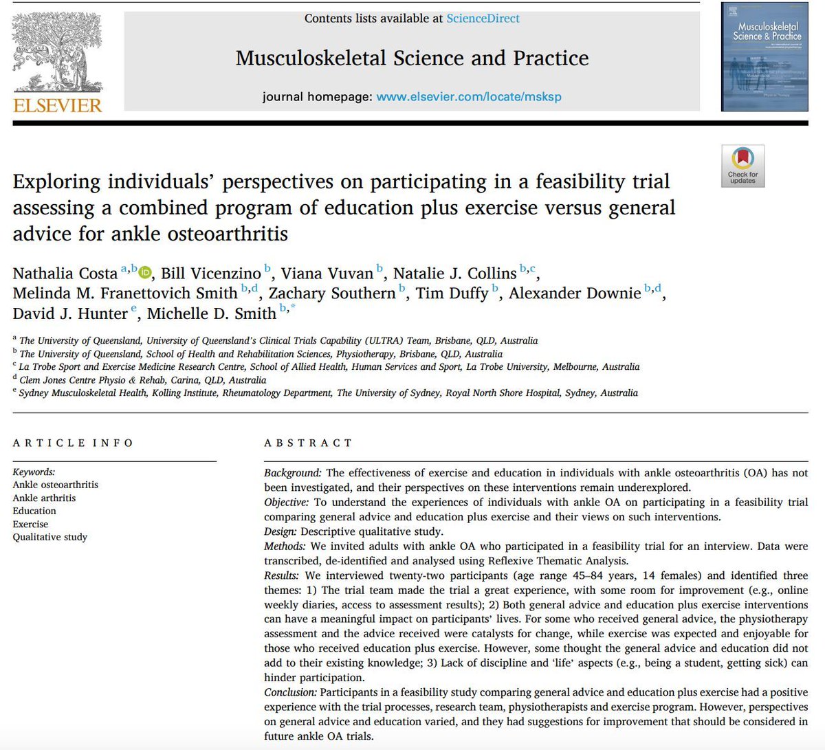👣 Living with ankle #osteoarthritis can be life-changing — but what do patients really think about advice, education, and exercise programs? 💬 A new qualitative study shares their perspectives and lessons for future trials👉 buff.ly/jKszrzT