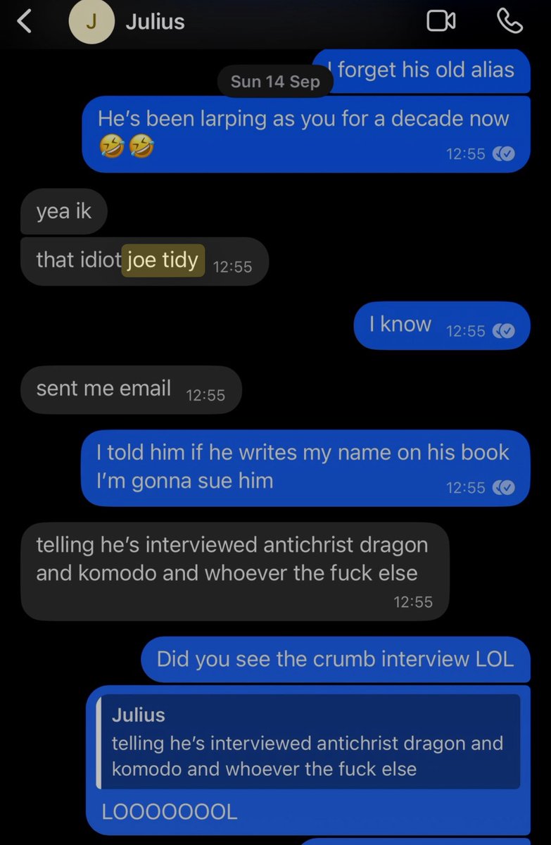 Imagine for a moment that Julius or I wanted to be apart of “your book” 🤣

You’re all broke LOL