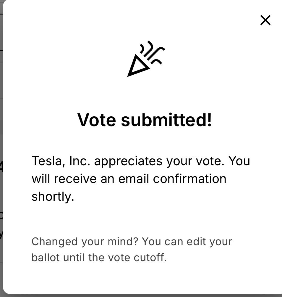 Make sure you go vote! 

$TSLA