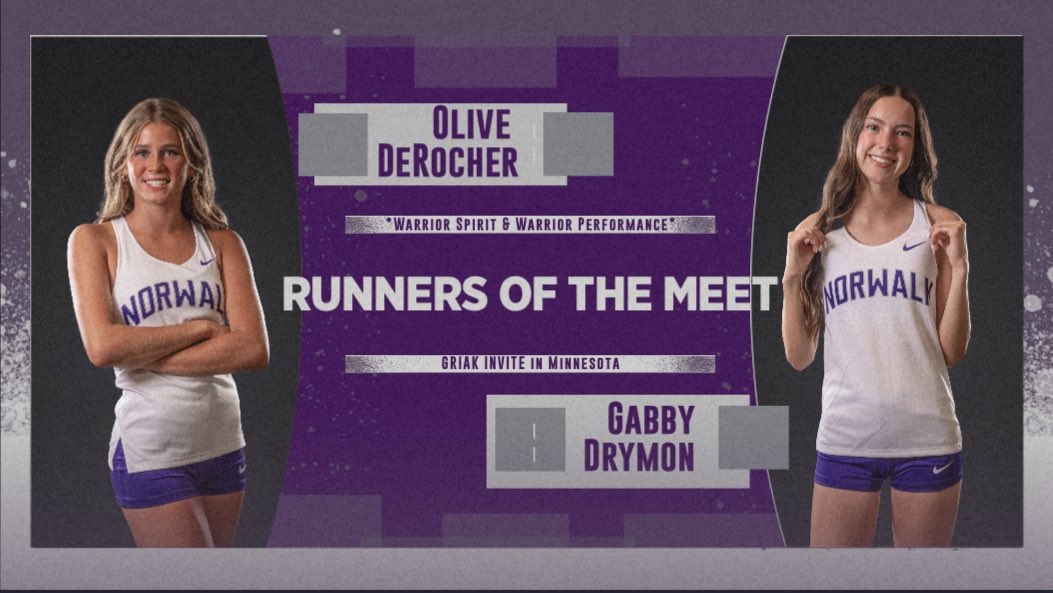 Congrats to Olive and Gabby for being selected as the Runners of the Meet in Minnesota at the Griak Invitational. Both ladies beat the former Sophomore Course Record running 20:49 (Gabby) and 21:37 (Olive).
Great Job Ladies!!