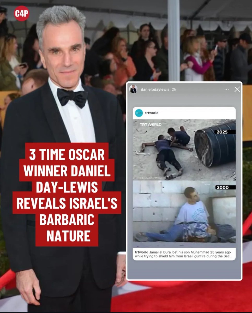 3 Time Oscar Winner Daniel Day-Lewis shows support for Palestine 👏🏻