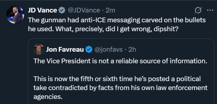 JD Vance is calling people “dipshit” on the Internet.