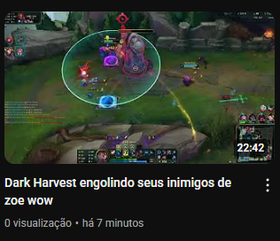 DarkHarvest engolindo seus inimigos de zoe quentinho do forno !
youtube.com/watch?v=0Q-FX8…