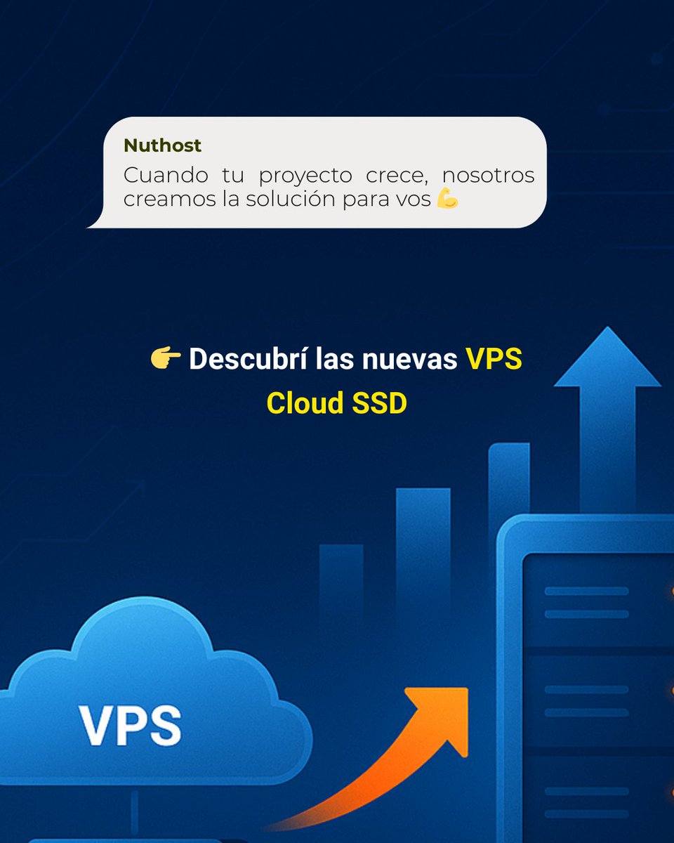 nuthost's tweet image. 🚀 ¿Tu proyecto creció y necesita más potencia?
Llegaron las VPS Cloud SSD ultrarrápidas de Nuthost:
⚡ Velocidad NVMe
🛡️ Seguridad Anti-DDoS
📈 Escalabilidad sin límites

👉 Mirá los planes: nuthost.com/es-ar/vps-clou…

#VPS #CloudHosting