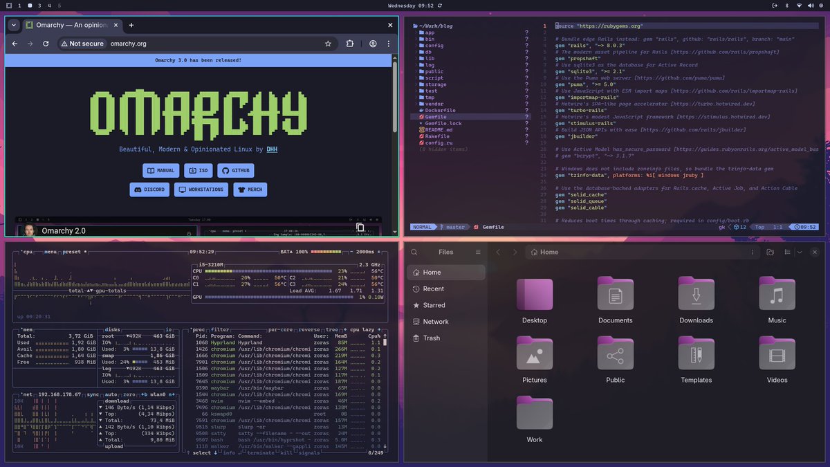 zoraslapen's tweet image. Riding on the @OmarchyLinux train!