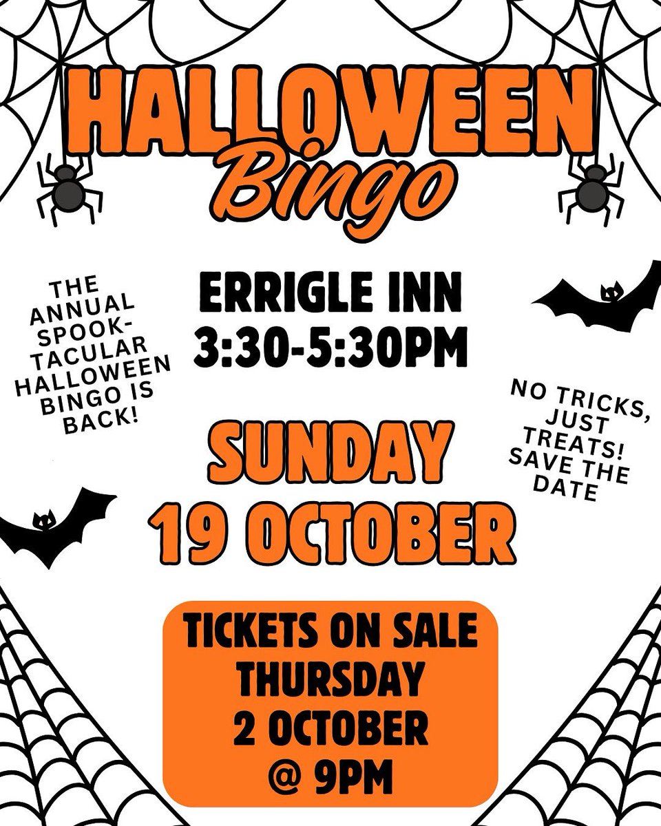 🎃👻 Join Us for Our First Fundraising Event: Halloween Bingo! 🎃👻

Date: Sunday, October 19
Time: 3:30 – 5:30 PM

Venue: The Errigle Inn
Tickets go on sale Thursday, October 2, at 9 PM! 🎟️

If you can help with raffle small prizes please reach out to your PTA rep by 06/10