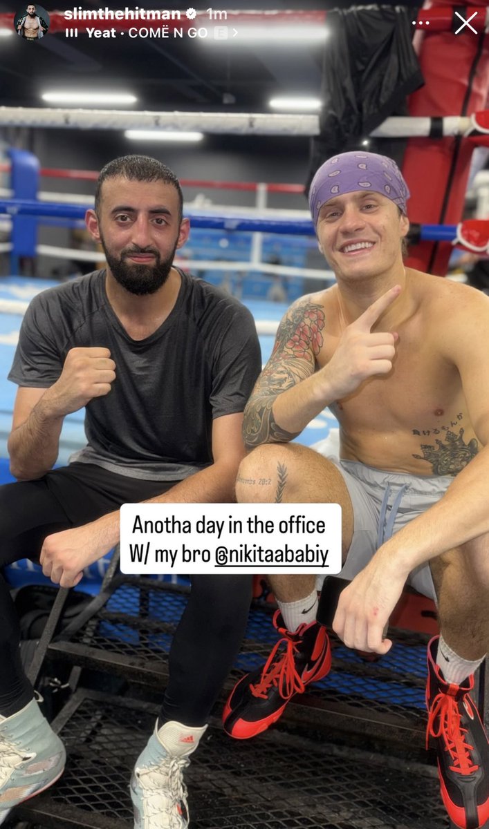 ‼️ Slim trained alongside Nikita Ababiy [13-0-0] 🤝

[Via - <a href="/SlimmySlim94/">Slim “The Hitman” Albaher</a>’s IG]