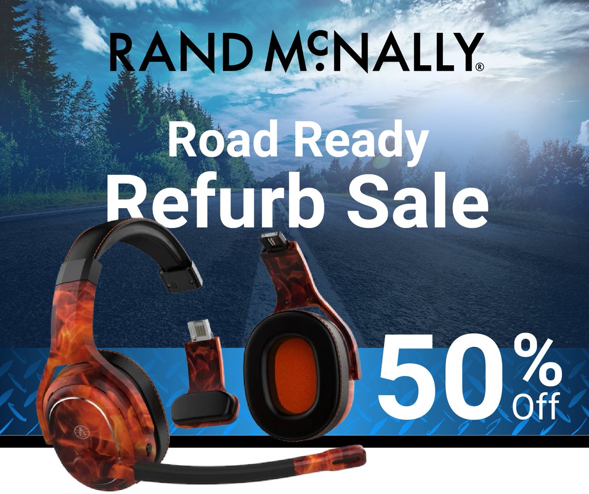 randmcnally's tweet image. ⏳ Last Chance: 50% Off Headsets &amp;amp; Tablets! The Road-Ready Refurb Sale ends soon—don’t miss your shot at our lowest-ever prices. 🛒 Shop the Final Sale: hubs.li/Q03Gfk4Z0
#TruckTech #FinalCall #RandMcNally #RefurbDeal