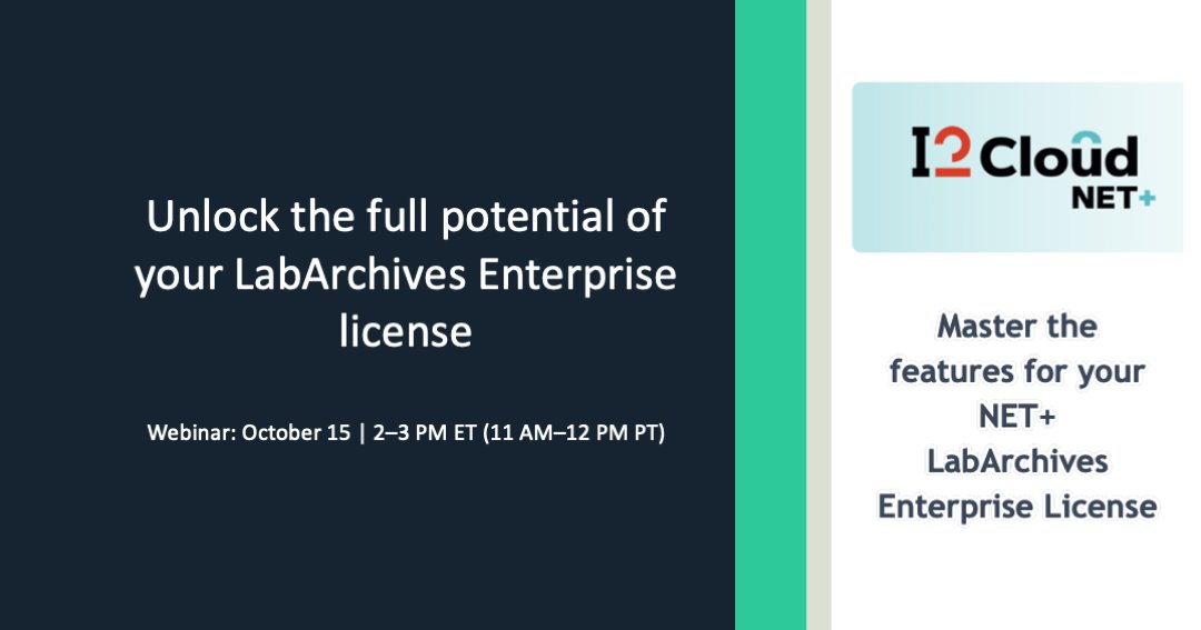 LabArchives's tweet image. Get more from LabArchives Enterprise 🚀
Learn how to turn advanced features into measurable RDM outcomes: enforce institutional data ownership, align permissions, secure sharing, boost compliance & standardize workflows.
🗓 Oct 15, 2025 • 2–3 PM ET / 11 AM–12 PM PT
Register ➡️…