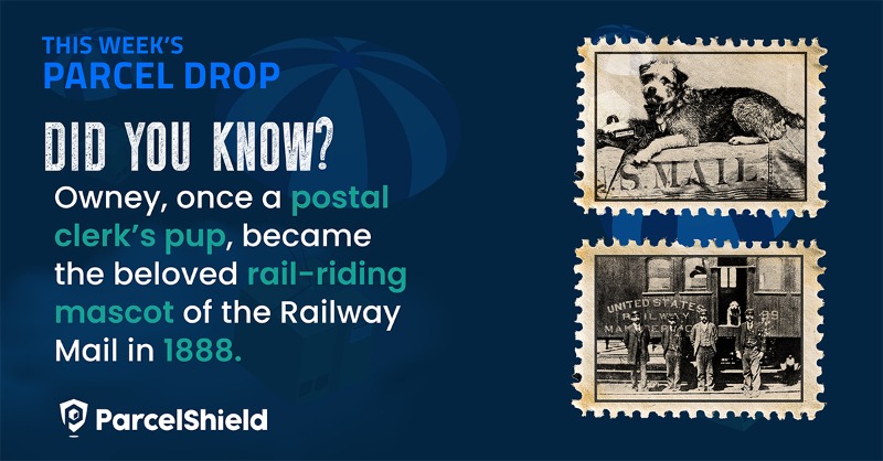 ParcelShield's tweet photo. Owney, once a postal clerk’s pup, became the Railway Mail Service’s mascot in 1888, riding the rails for thousands of miles with America’s mail.

He’s the focus of this week’s Parcel Drop, and we’ll be sharing more of his story soon! #ParcelDrop