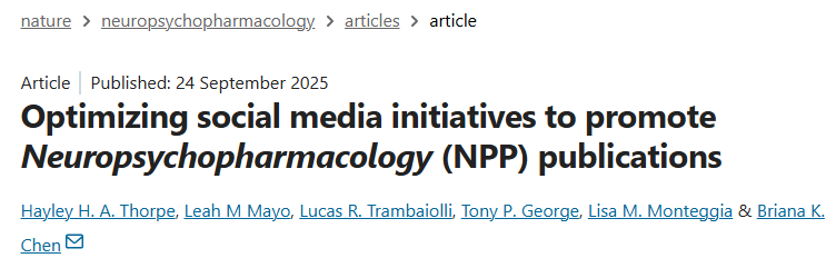 Neuropsychopharmacology tweet media