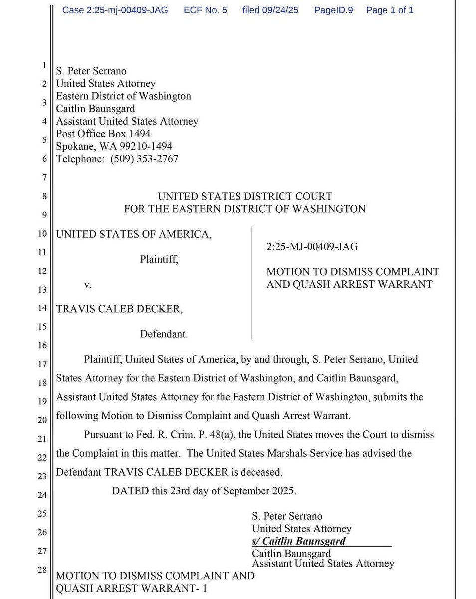 mrs_sojo's tweet photo. Newly released court documents confirm that the remains found are indeed those of Travis Decker, the man accused of killing his three daughters. 

This means there will be no court case as you can not prosecute the dead. 

Prayers to both families involved. 

#travisdecker https://t.co/HYAwLDktu1