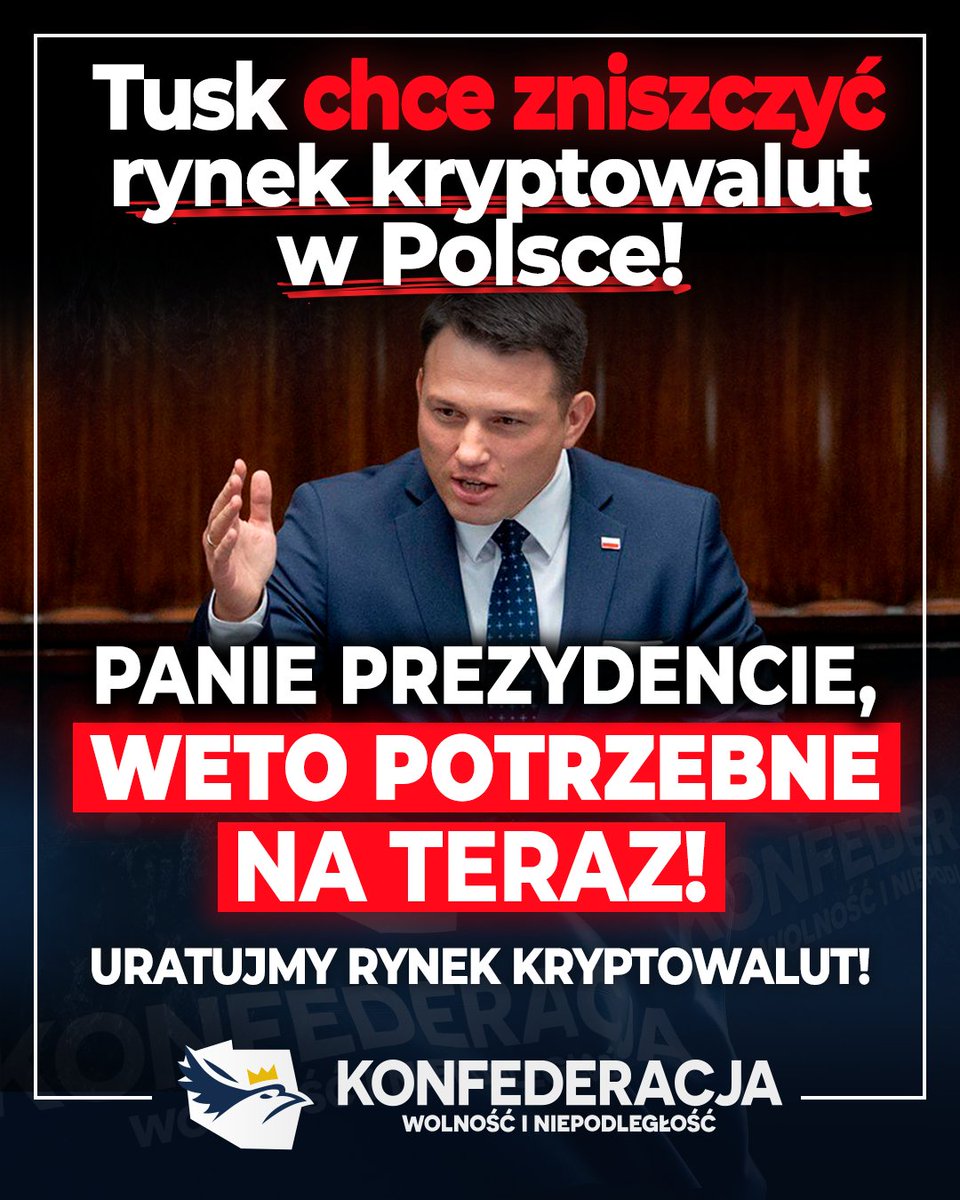 Paweł Przystawa 🇵🇱 (@pawelprzystawa) on Twitter photo Jeśli ta ustawa zostanie podpisana, to będzie to koniec rynku kryptowalut w Polsce!
Prezydent <a href="/NawrockiKn/">Karol Nawrocki</a> , musi być Veto❗ Jeśli ta ustawa zostanie podpisana, to będzie to koniec rynku kryptowalut w Polsce!
Prezydent <a href="/NawrockiKn/">Karol Nawrocki</a> , musi być Veto❗