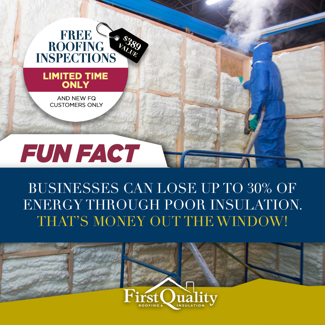 FirstQualityLV's tweet image. Fun Fact: Businesses can lose up to 30% of energy through poor insulation. 💡 That’s money out the window!
👉 Free Inspections (a $389 value) available for a limited time. Book yours today!
#InsulationMatters #CommercialEfficiency #SaveEnergy