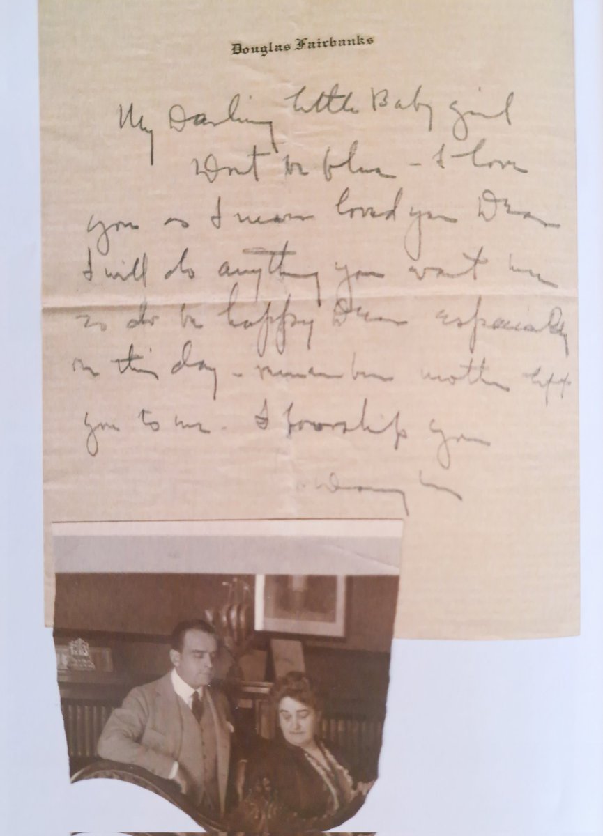 Douglas Fairbanks cut his wife and Doug Jr. out of a picture he sent to Mary Pickford.