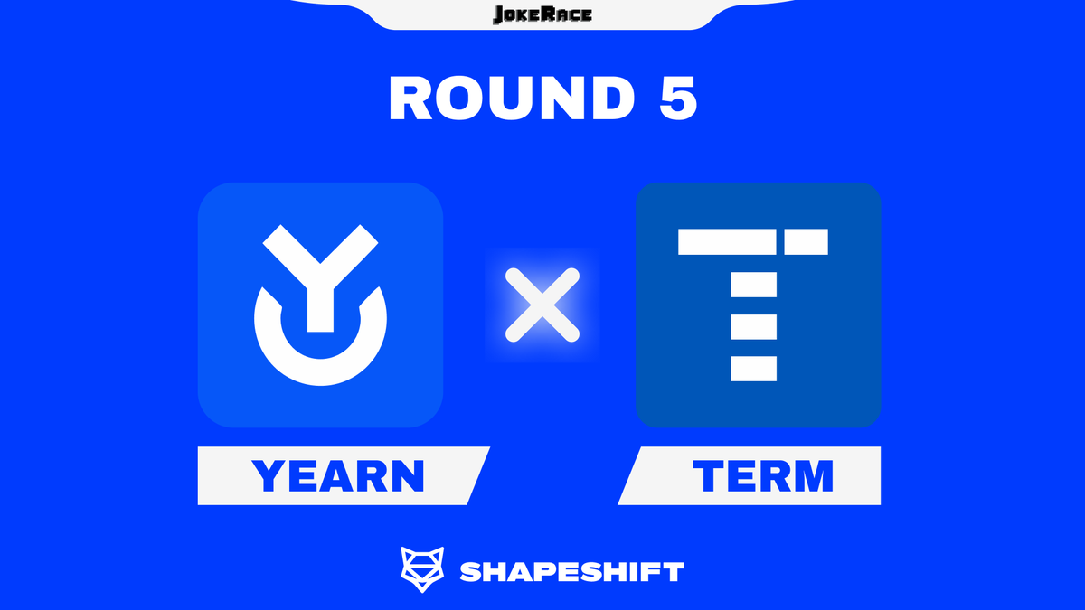 ShapeShift's tweet image. ⚔️ DeFi Showdown Quarterfinals ⚔️

Today&apos;s Match:
@yearnfi vs. @term_labs

Term had the largest number of votes in the entire competition last round.... lets see what team Yearn can do!

🗳️Voting starts at 2pm ET
👇Link below