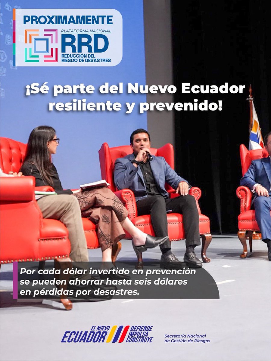 ✋🏼✅Cada paso hacia la prevención es una inversión en el futuro de todos.

Un Nuevo Ecuador se construye con resiliencia, anticipándose a los riesgos y transformando cada reto en una oportunidad para crecer.

#EINuevoEcuadorImpulsa #ElNuevoEcuadorConstruye #ElNuevoEcuadorDefiende