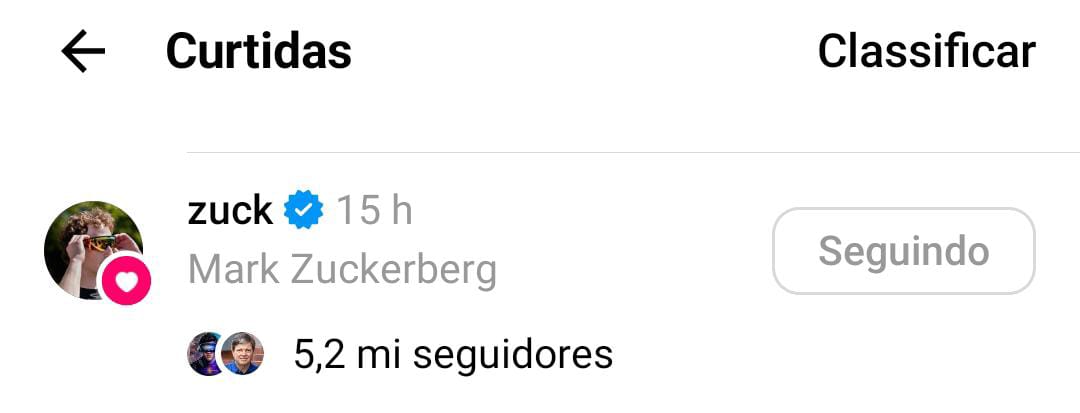 Foto da Curtida do Mark