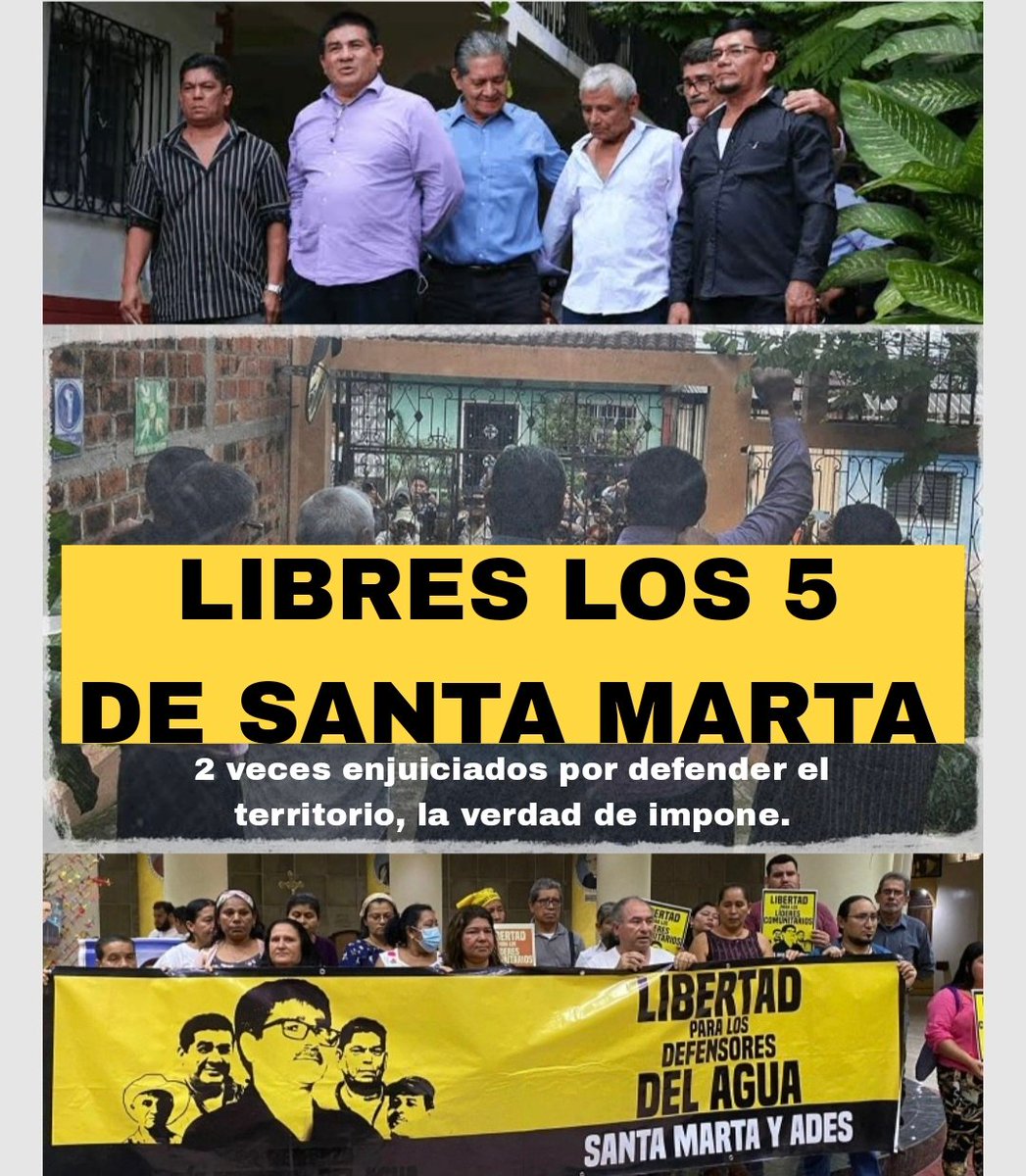 #ULTIMAHORA Tribunal absuelve a los 5 líderes de Santa Marta. Esto demuestra que pese a la embestida autoritaria del Régimen de Bukele, las Comunidades Organizadas lucharán hasta el final por la justicia, la tierra, la dignidad y la vida.
NO A LA MINERÍA
SÍ A LA VIDA
#elsalvador