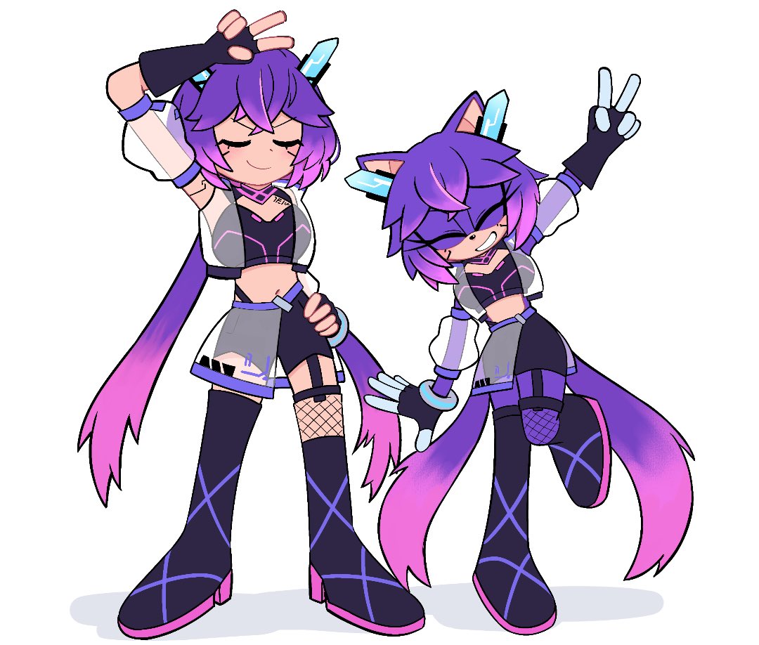 The multiverse is vast, you could be an Android, or a cat! 🤖💜🐱

🎨: <a href="/Twixei0/">Sen.ᐟ</a> 

#sonic #sonicthehedgehog #sonicoc #vtuber
