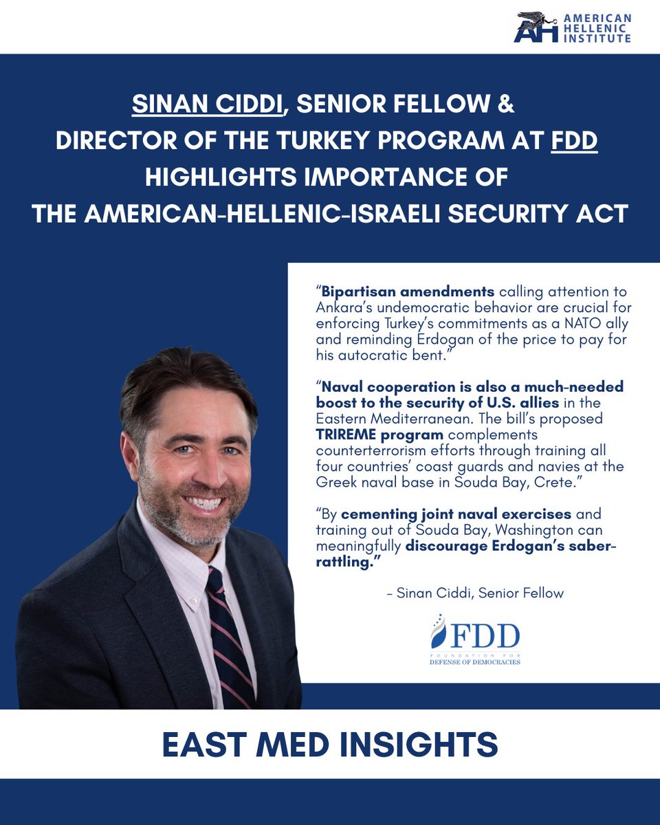 We commend <a href="/SinanCiddi/">Sinan Ciddi</a>, Senior Fellow &amp; Director of the Turkey Program at <a href="/FDD/">FDD</a>, for highlighting the importance of the American-Hellenic-Israeli Security Act, which FDD has endorsed.

Great writing, Sinan!
#eastmed #maritimesecurity #counterterrorism #Greece #Cyprus