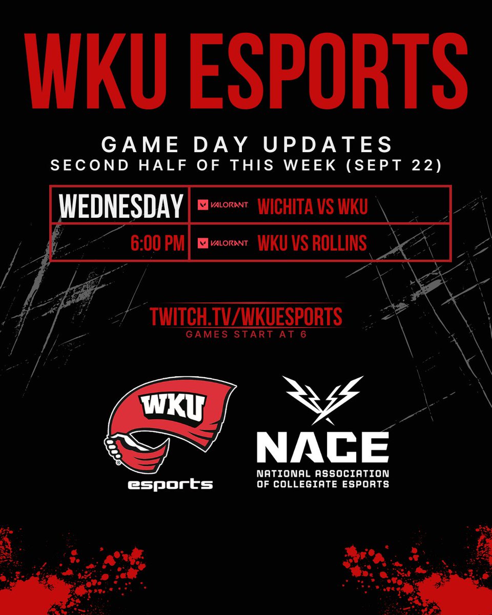 What is happening today in WKU Esports? 

Check it out! 👀

Livestreams start M/T/W at 6:00 pm cst!

▶️twitch.tv/wkuesports