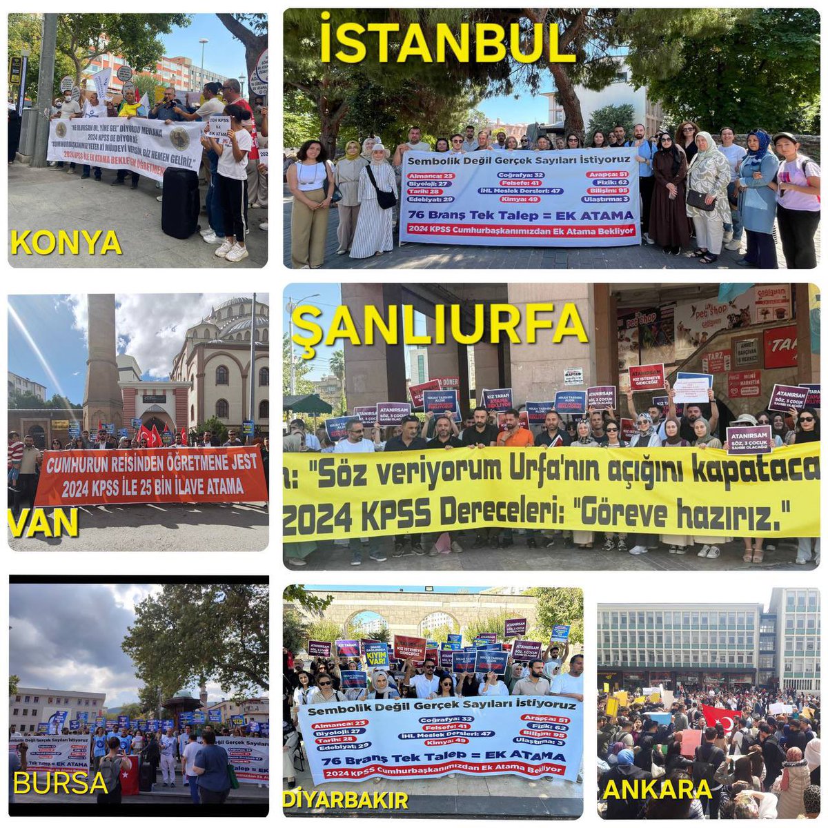N. Aydın (@muallimbey_34) on Twitter photo Öğretmenler ülkenin dört bir yanından alanlarda sesini Cumhurbaşkanımıza ve milletvekillerimize duyurmaya çalışıyor. 2024 KPSS'ye verilen tarihin en düşük kontenjanlarının yarattığı mağduriyetin telafisi edilmesini istiyor. 2024 KPSS gazi meclisinden ek atama bekliyor
<a href="/RTErdogan/">Recep Tayyip Erdoğan</a> Öğretmenler ülkenin dört bir yanından alanlarda sesini Cumhurbaşkanımıza ve milletvekillerimize duyurmaya çalışıyor. 2024 KPSS'ye verilen tarihin en düşük kontenjanlarının yarattığı mağduriyetin telafisi edilmesini istiyor. 2024 KPSS gazi meclisinden ek atama bekliyor
<a href="/RTErdogan/">Recep Tayyip Erdoğan</a>