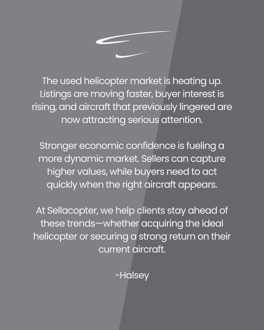 Sellacopter's tweet image. Whether you're buying or selling, Sellacopter is here to help you stay ahead of the curve with strategic support and unmatched industry insight.

📞 Reach out today to see how we can support your next move.

#HelicopterMarket #Sellacopter #AviationSales #HelicopterForSale