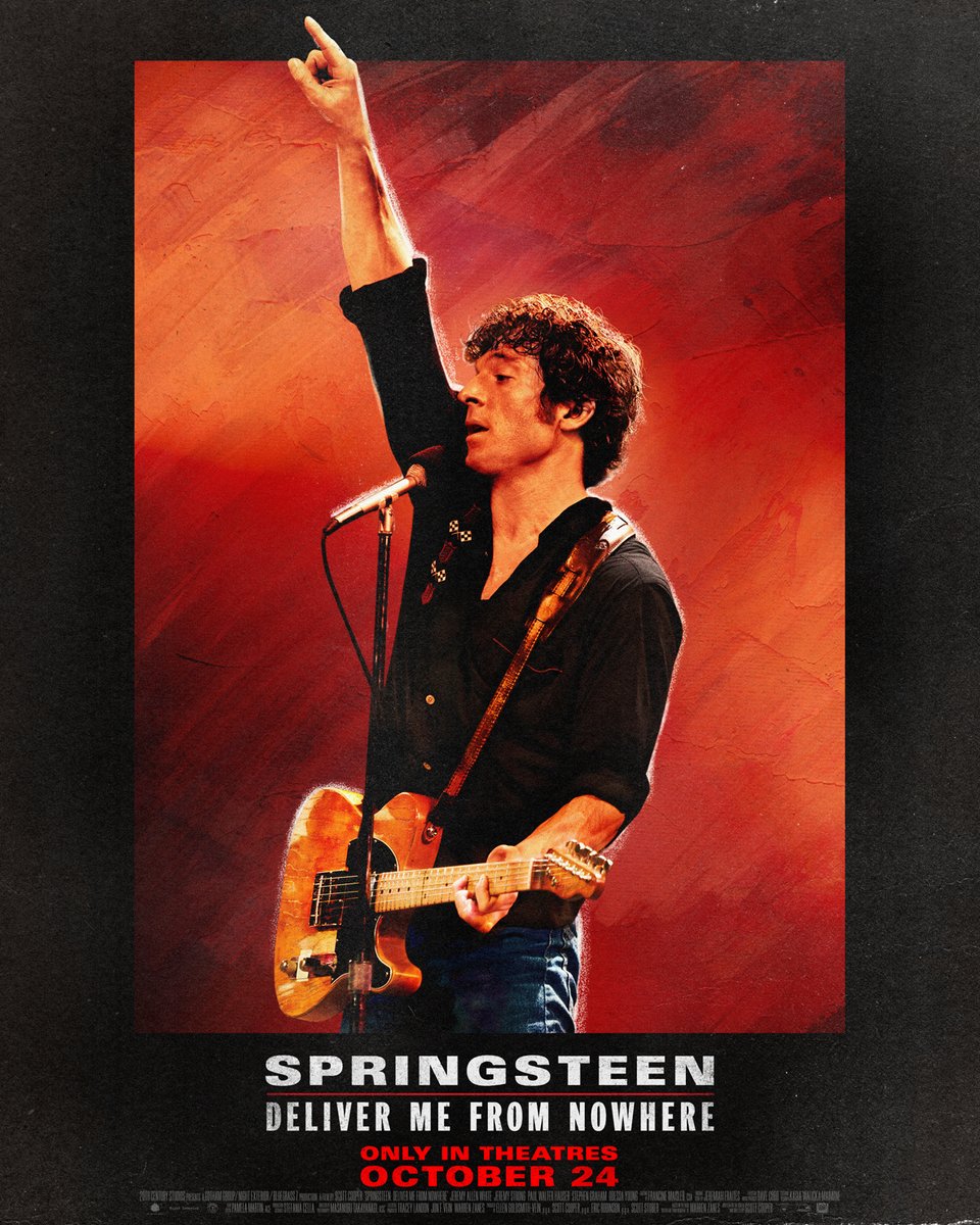 ONE MONTH. SPRINGSTEEN: DELIVER ME FROM NOWHERE. 
In theatres October 24.