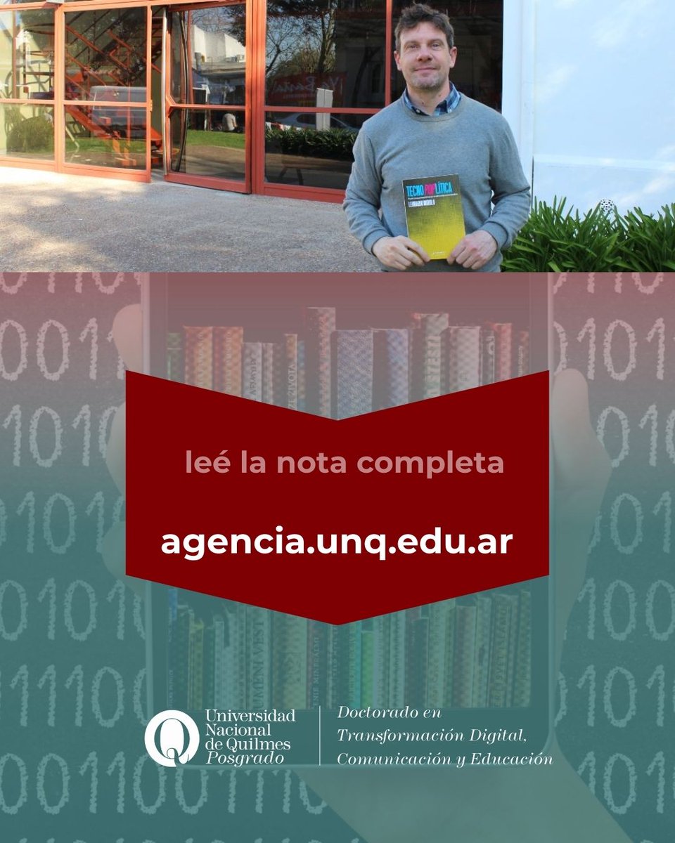 📚 “Tecnopoplítica”, el cruce entre redes sociales, política y cultura pop. 
Leonardo Murolo analiza las estrategias comunicacionales del vínculo entre presidentes, celebridades, influencers y juventudes digitales.

➤ Leé la nota completa → posgradounq.odoo.com/r/ZD1