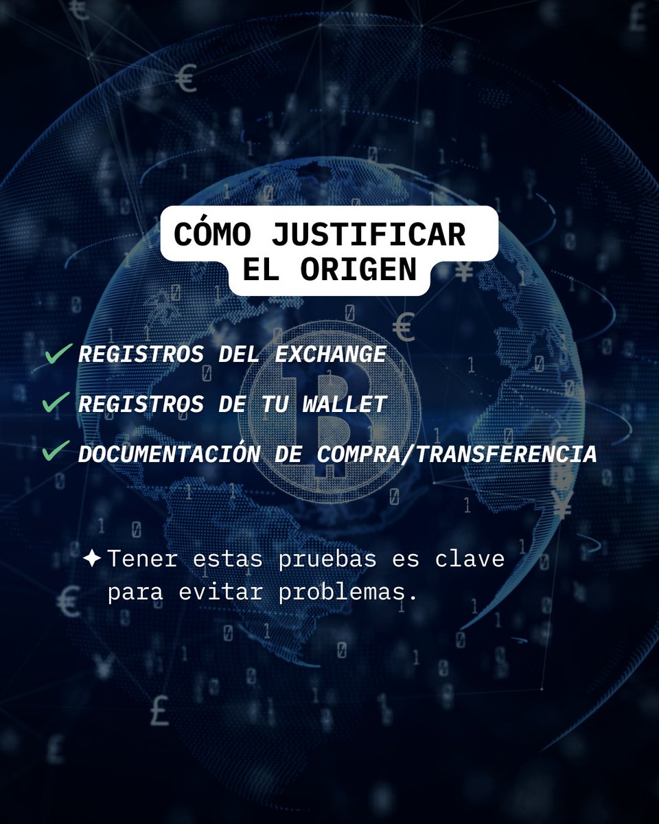 Si no justificas el origen de tus criptos, Hacienda puede considerarlas ganancias no justificadas ⚠️💰
Guarda siempre los registros de tus exchanges y wallets 📝🔗

Destaca la importancia de conservar registros de exchanges y wallets para evitar problemas con Hacienda 📂