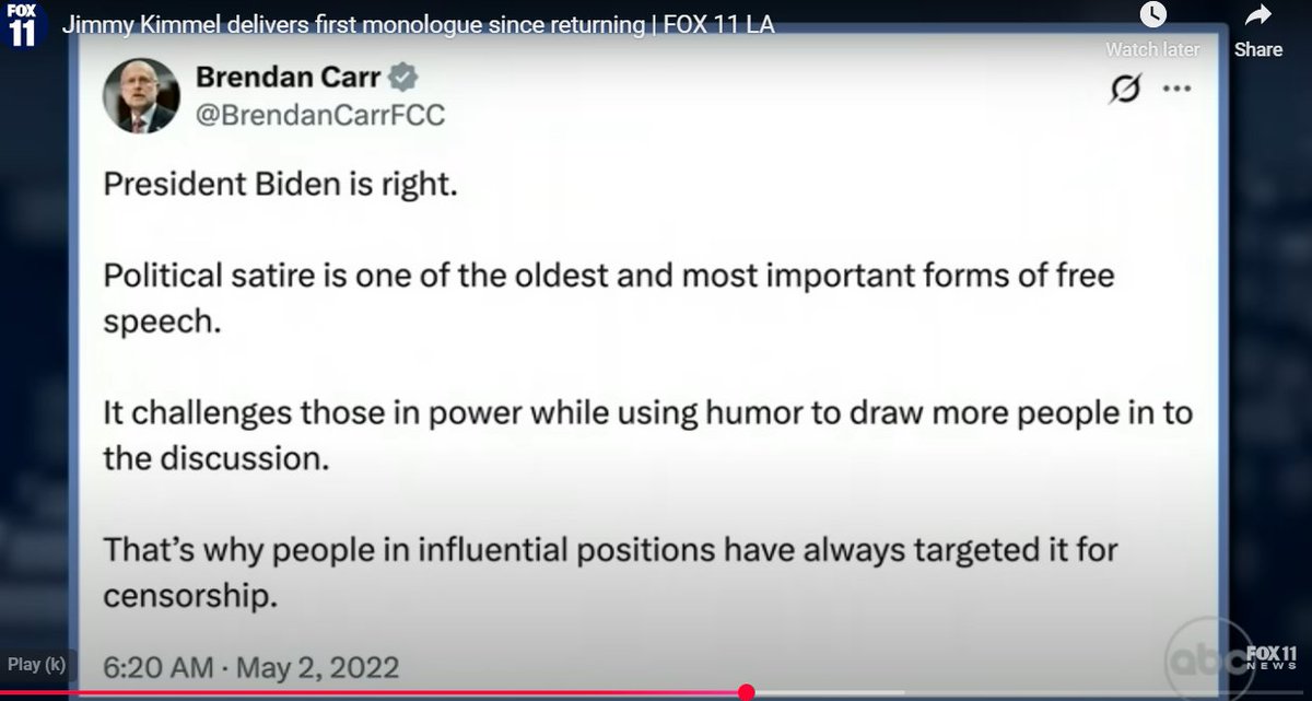 Same person who said last week "we can do this the easy way or the hard way" September 17, 2025, amid the controversy over Jimmy Kimmel's monologue about the Charlie Kirk shooting.

Go figure . . .