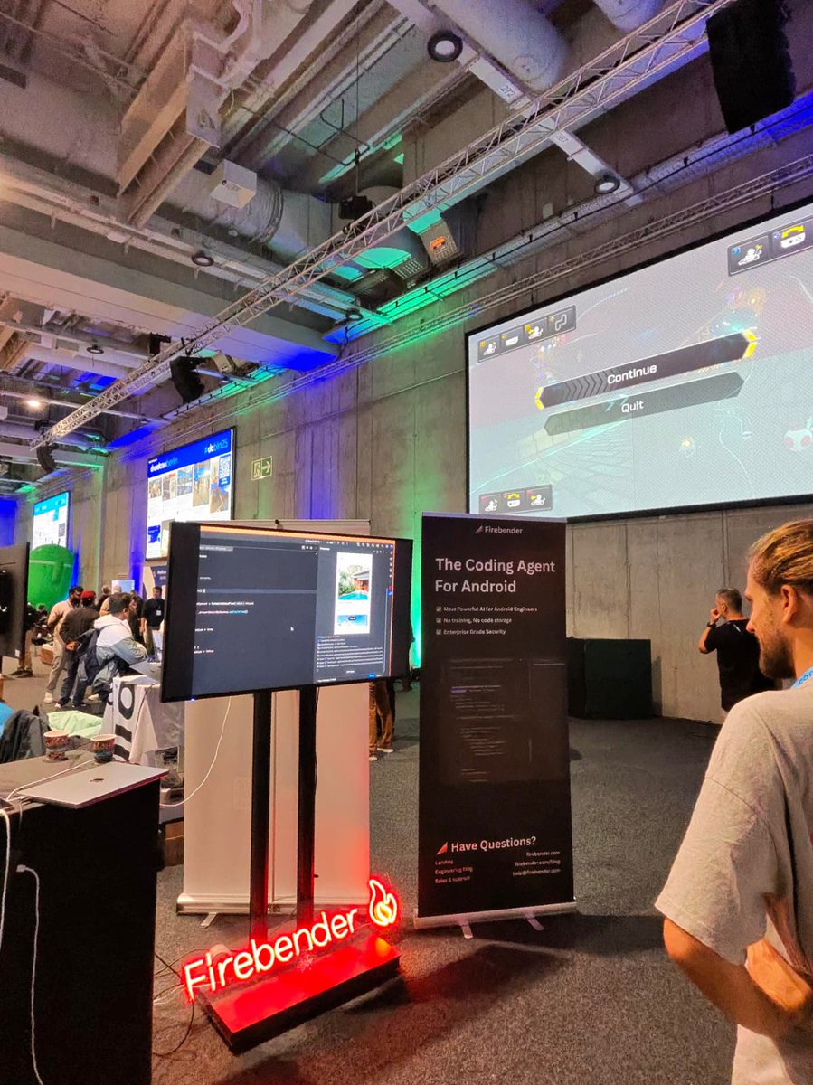 mbakguns's tweet photo. Day 1 at #droidconBerlin had strong AI vibes—hands-on hardware (Qualcomm), coding agents (Firebender), and sharp manager→engineering takeaways (Synopsys). 

Europe’s biggest mobile scene keeps shining 🚀
#AI #Agents #Qualcomm #Firebender #Synopsys