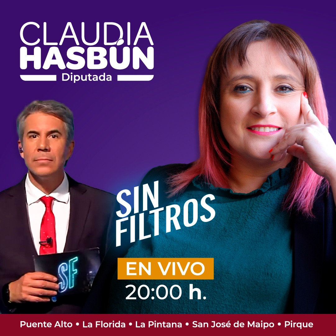 🎙 ¡Los espero HOY en Sin Filtros!

Este jueves 24 a las 20:00 hrs estaré en <a href="/sinfiltro_tv/">SIN FILTRO TV</a> conversando sobre las ideas de la resistencia y cómo mejorar la vida de los vecinos del #Distrito12: #PuenteAlto, #LaPintana, #SanJoséDeMaipo, #Pirque y #LaFlorida 🔥.

¿Me acompañan? ¡Nos