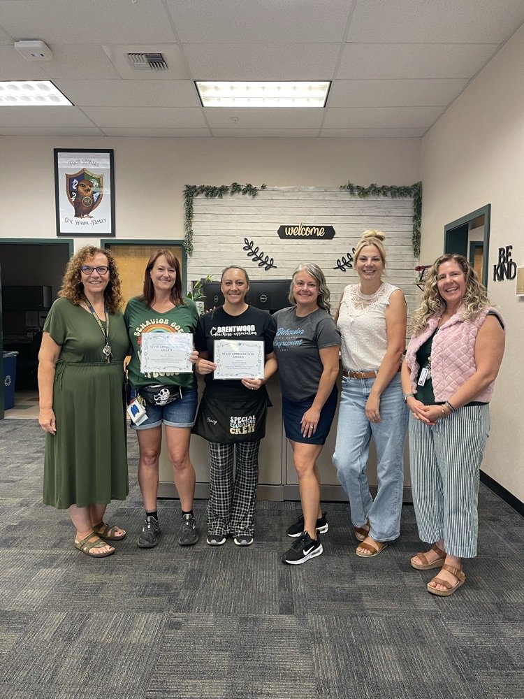 Recognizing RBT Nicole Pierce and SDC Teacher Stacy Fritzberg as Special Education Employees of the Month #4Houses1HawkFamily #WeAreBUSD #mchawks
