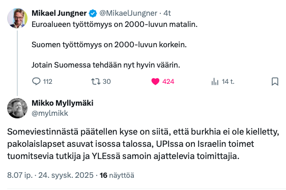 Siinäpä paketoituna, mikä mättää. Populisteista ei ole ratkaisemaan ongelmia. Pelkästään huudattamaan kansaa. Sitä osaa kansasta, joka ei ole vielä oivaltanut, että – ta daa – populisteista ei ole ratkaisemaan ongelmia.