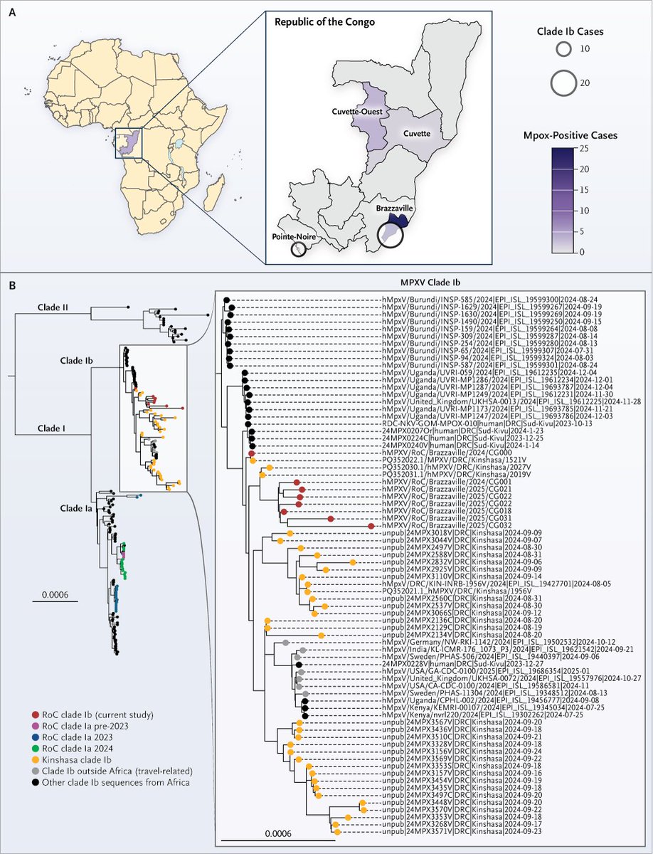 Correspondence: Introduction of Mpox Virus Clade Ib into the Republic of the Congo nej.md/469giz4 

#IDTwitter #GlobalHealth