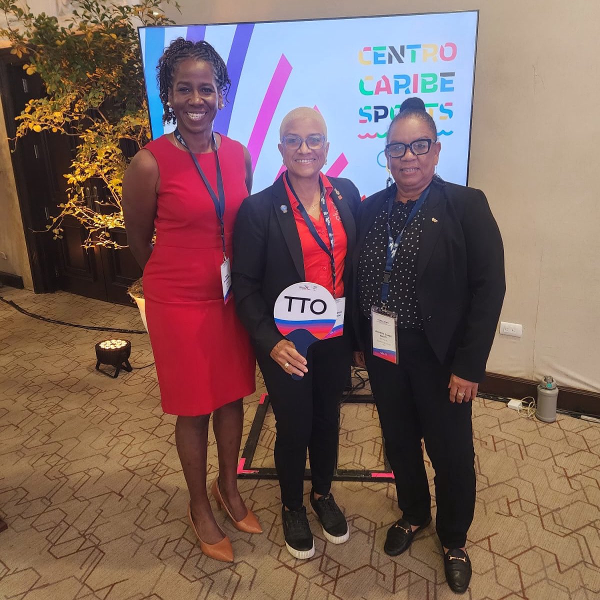 TTOC President Diane Henderson, Secretary General Mrs. Annette Knott, and Assistant Secretary General Ms. Reyah Richardson proudly representing Trinidad and Tobago at the General Assembly of @centrocaribesports in Santo Domingo, Dominican Republic.

The meetings focused on