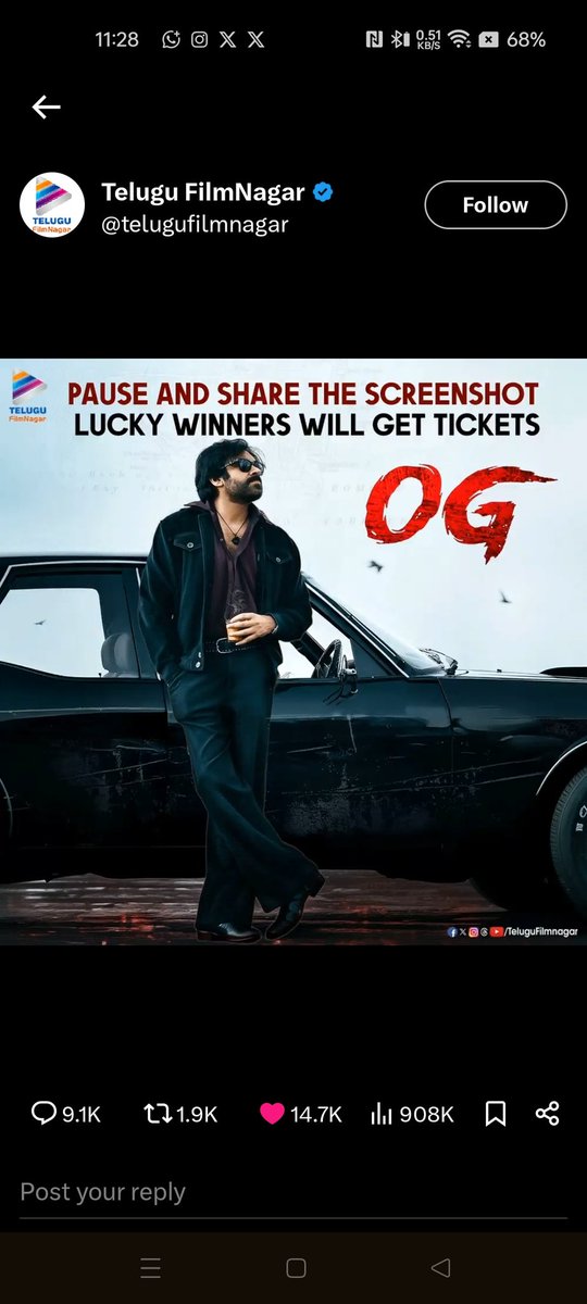 iamSurendra78's tweet photo. @telugufilmnagar I want They call him OG ticket Bangalore https://t.co/JQtXMj9erQ