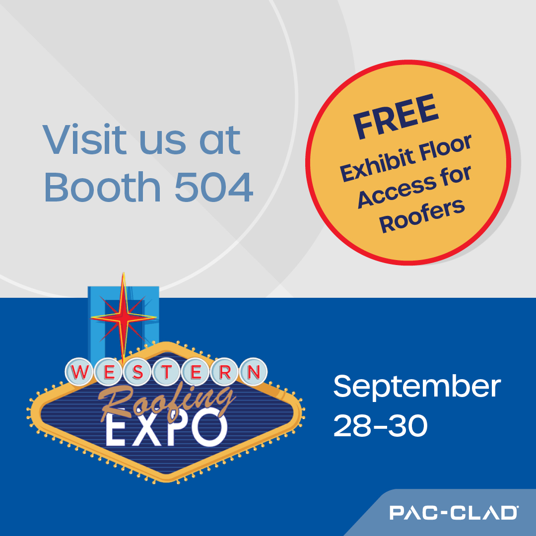 pacclad's tweet image. SEE YOU NEXT WEEK at the Western Roofing Expo, Booth 504! ROOFING CONTRACTORS: Choose "customize youre experience" and enter "contractor" as business type when you register to get a FREE pass! ow.ly/XMcC50WZCBM
-
@WSRCA #buildingdesign #aluminum #steel #WRE2025