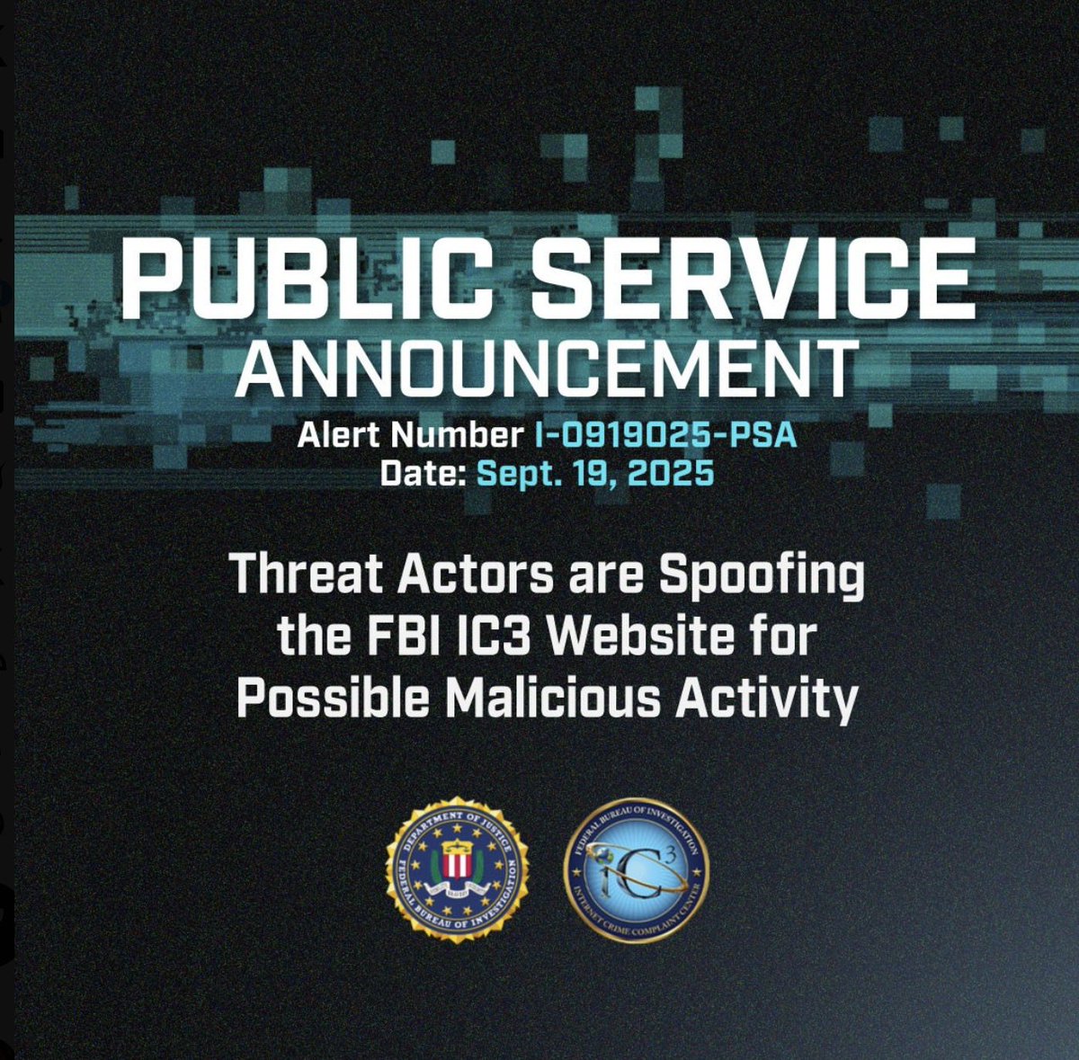 The FBI is warning that crooks are spoofing the FBI’s Internet Crime Complaint Center (IC3) website to steal personal information and engage in monetary scams. Learn more here and get tips to protect yourself from fake websites: ow.ly/wNWV50WZHf8