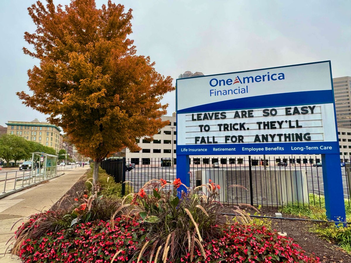 OneAmerica's tweet photo. We hope that you all end up like Humpty Dumpty and have a great Fall!!
#FallVibes #AutumnLeaves #FallAdventures #OneAmericaSign https://t.co/1IWM6VOwSE