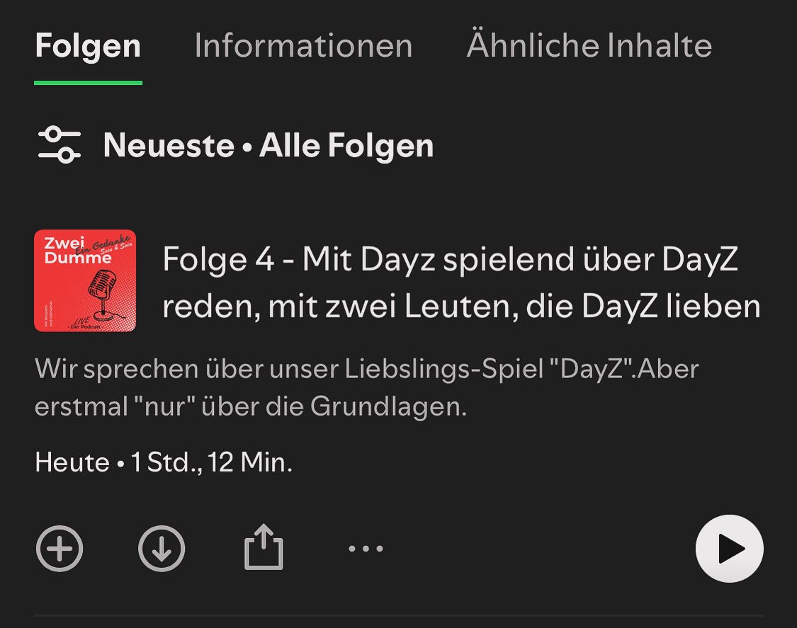 Und da ist Folge 4 unseres Live-Podcasts. Dieses Mal geht es um unser Lieblings-Spiel „DayZ“. Nebenher haben wir auch das Game gespielt. Multitasking? Können wir ;)

open.spotify.com/episode/3e6xvb…

#podcast #twitch #dayz <a href="/bohemiainteract/">Bohemia Interactive</a>