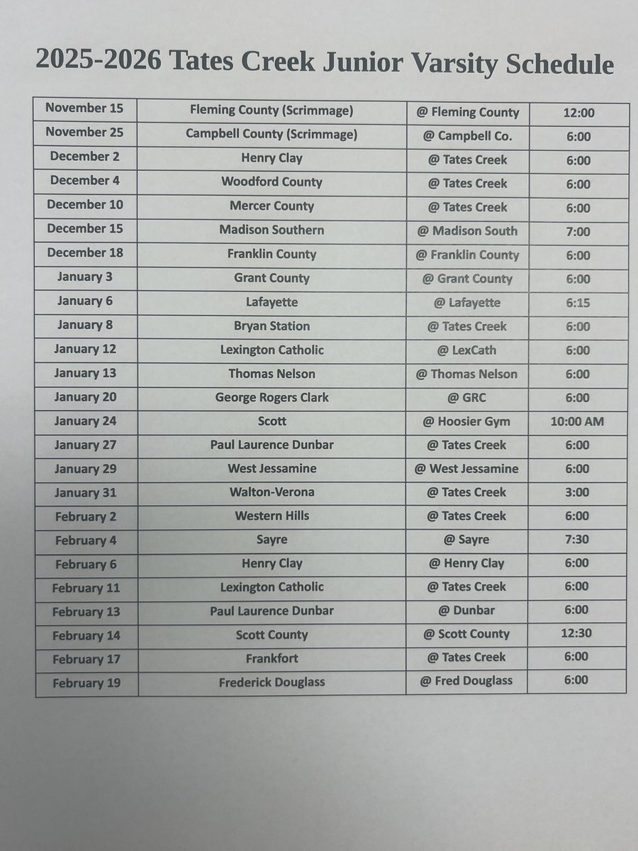Tates Creek High School Boys Basketball tweet media