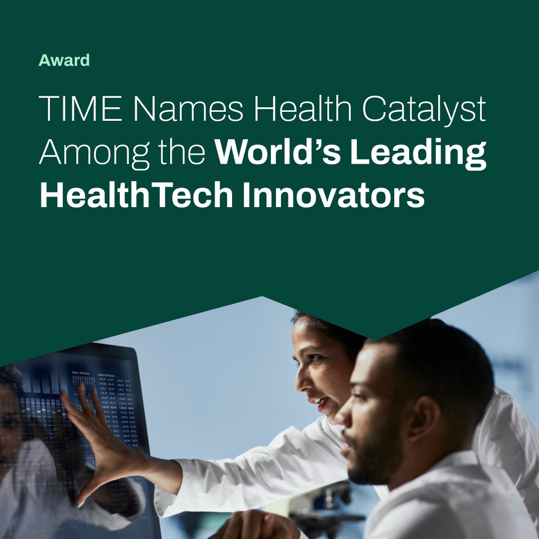 The future of healthcare is data-driven.

TIME names Health Catalyst a Top HealthTech Company 2025! 

Next up: AI &amp; analytics drive measurable improvement across the healthcare system.

 ow.ly/MSy350X1APJ

#HealthTech #Innovation #DataAnalytics #TIME